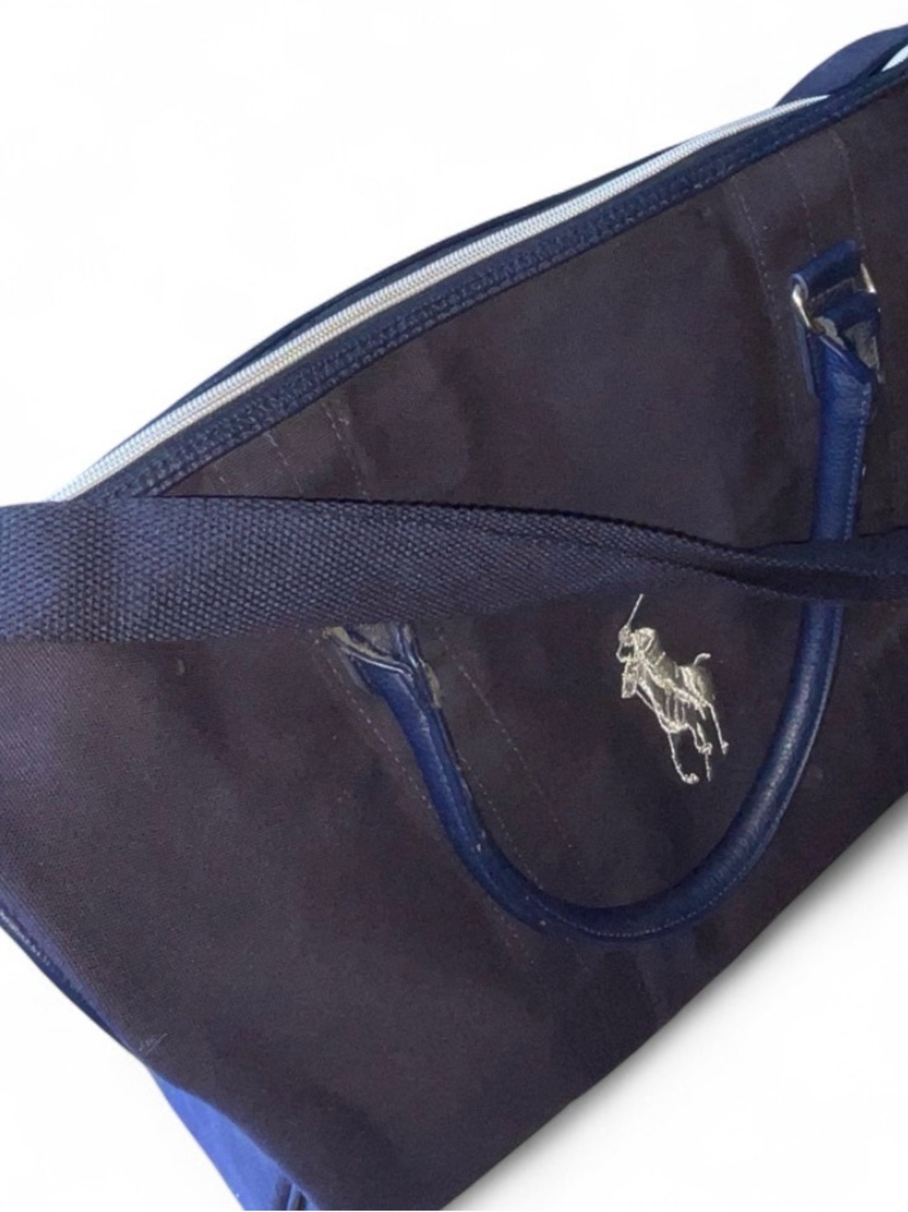 Polo Ralph Lauren-Canvas ,20”x12”x8”, Weekender Duffle Bag - Navy/Purple,GUC